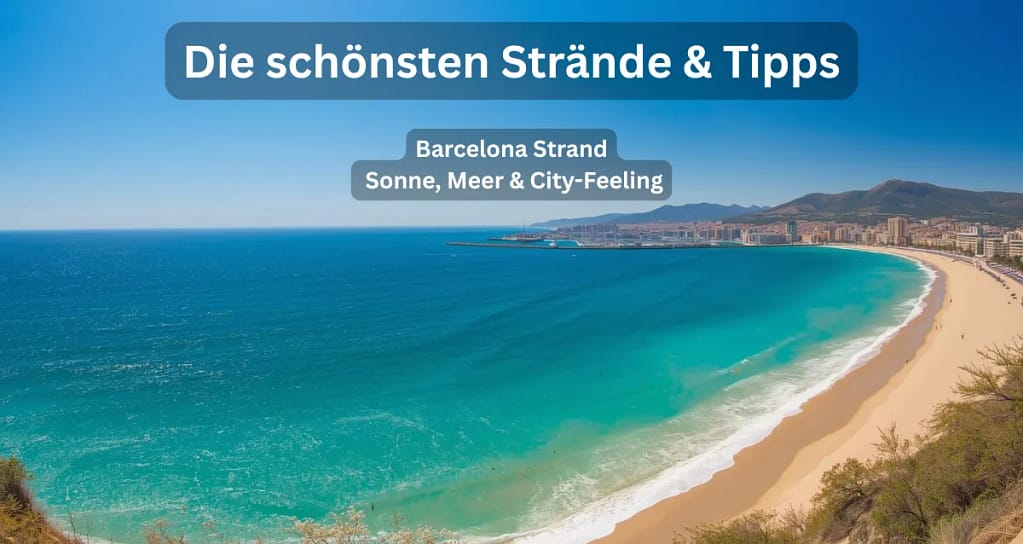 Barcelona Strand mit Skyline, Mittelmeer und Sandstrand
