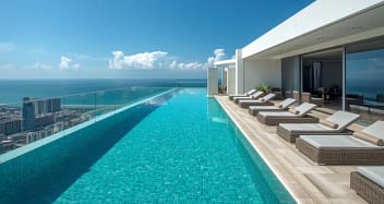 Modernes Adults-Only-Hotel mit Rooftop-Infinity-Pool und Meerblick