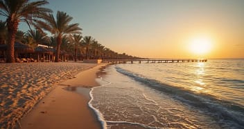 Hurghada Strand bei Sonnenuntergang